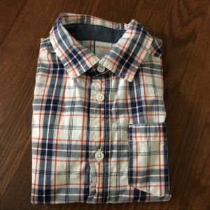 Boys Plaid Button-Down Short Sleeve Size 5-6
